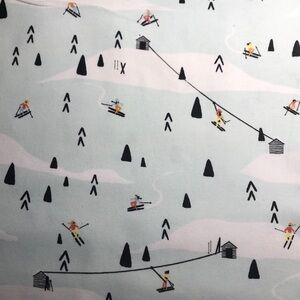 3 yard Skiing snow Christmas Flannel Fabric #3